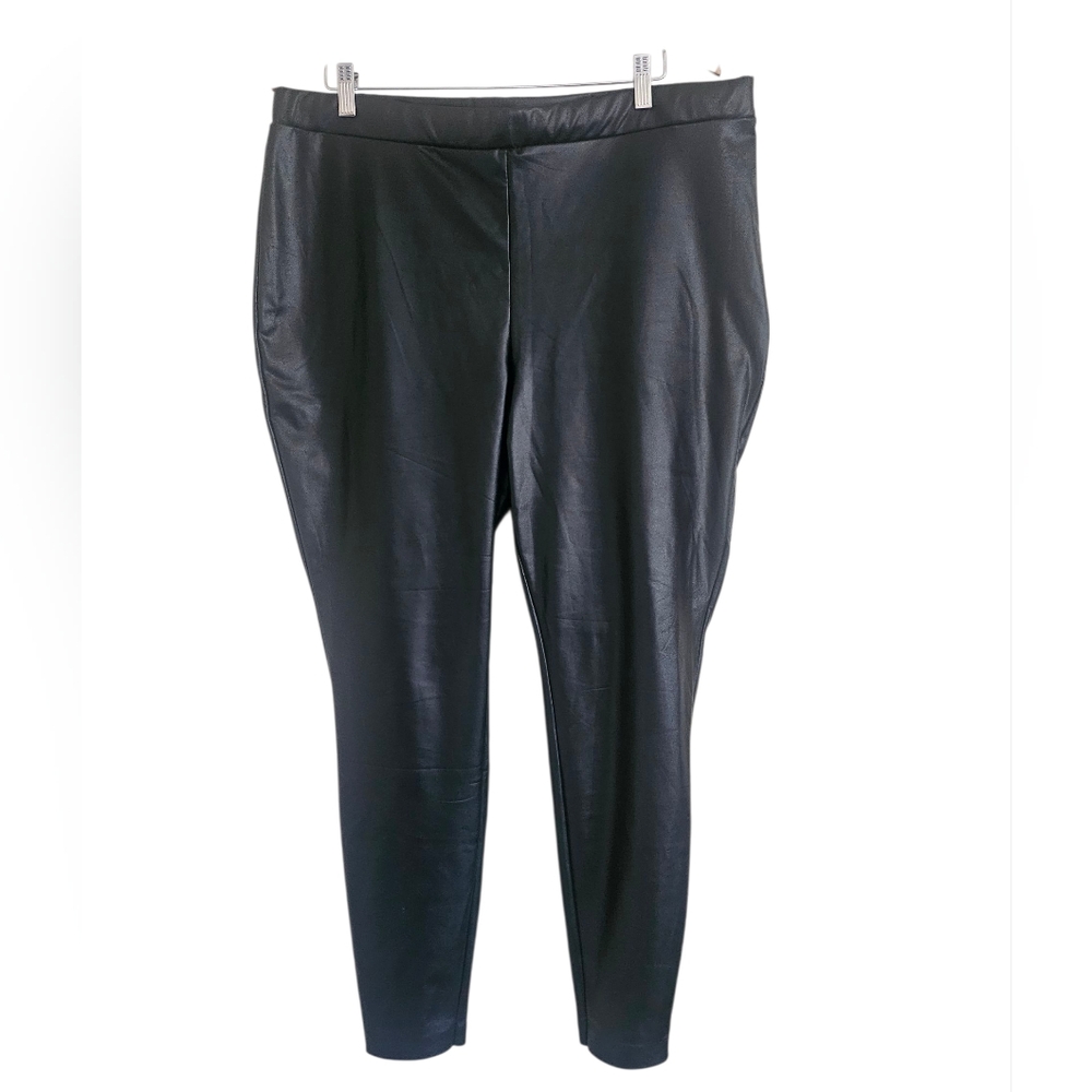 Eloquii Plus Size High Waisted Sexy Faux Leather Leggings, Size 20